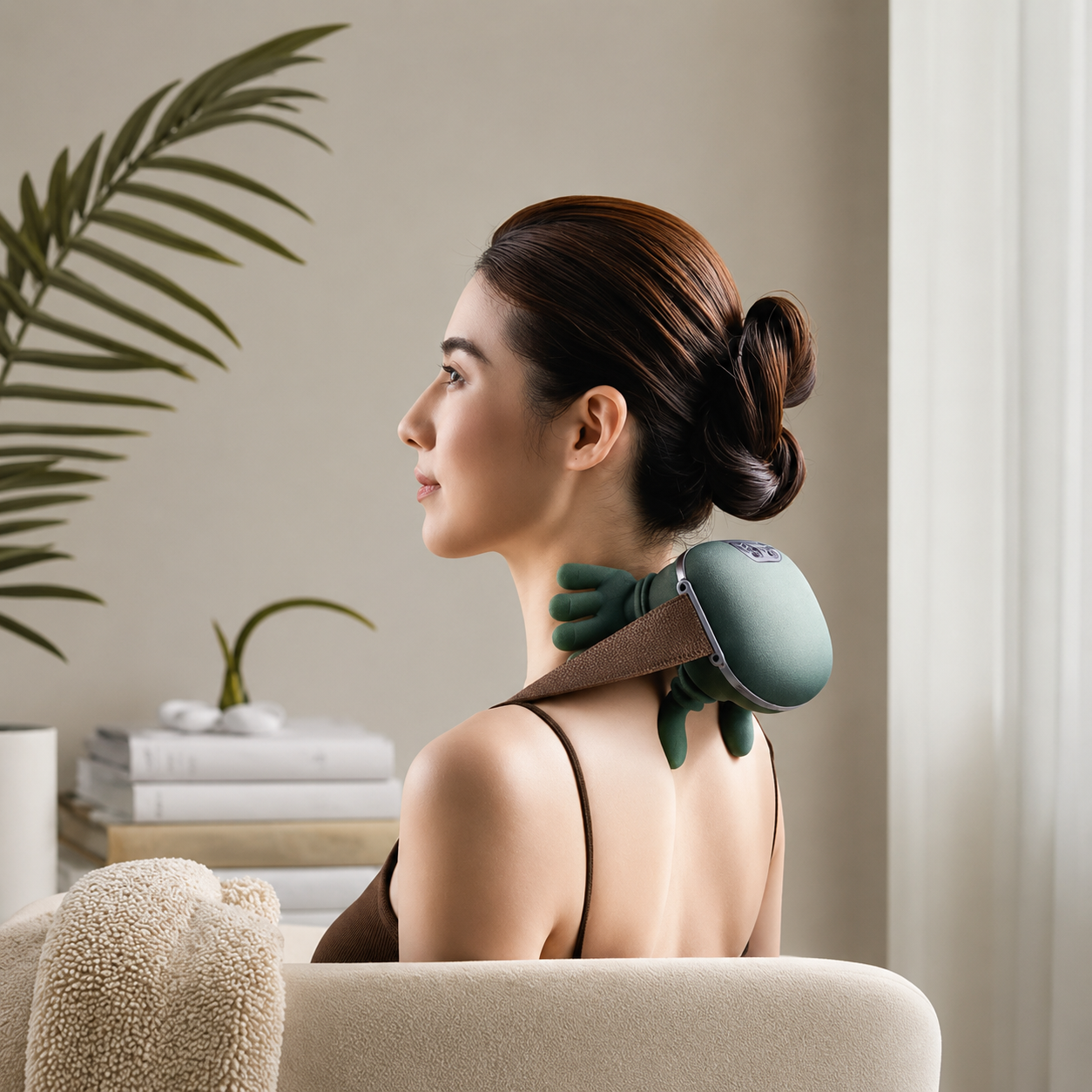 Masajeador De Cuello Con Manos Verde ™