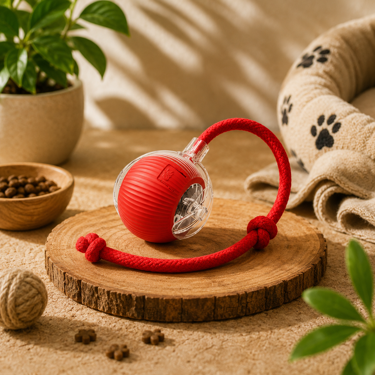 Pelota Inteligente Mascota con Cuerda - SmartPaw™