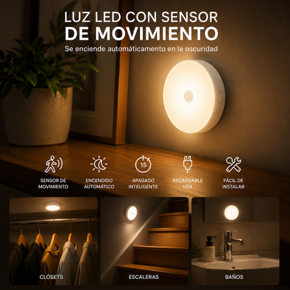 LumiSense™ – Pack 5 Luces LED con Sensor Automático